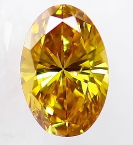 【１００円～】綺麗０．３６７ｃｔ 天然ダイヤ FANCY　DEEP　BROWNISH ORANGY YELLOW カラー（トリート）SI2 オーバルカット