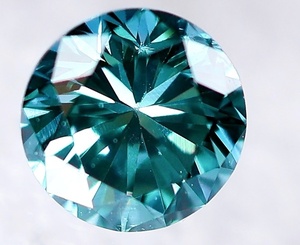 【１００円～】０．４２１ｃｔ 天然ダイヤ Fancy　Deep　Greenish　Blueカラー（トリート）SI2