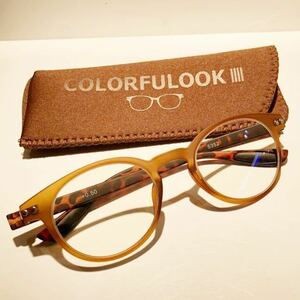 オシャレな老眼鏡　＋3.0 ボストン　ブラウン　ブルーライトカットレンズ