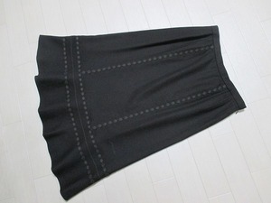 レリアン*Leilian　大きいサイズ13+　レース刺繍装飾ウールスカート　日本製