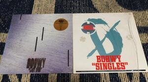 BOOWY LPレコード LAST GIGS / SINGLES(シングルス) 2枚セット ステッカー・写真付き シュリンク残あり 氷室京介 布袋寅泰