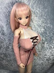 即決！！☆銀猫Plus☆ Doll用 マンモ 50超爆乳・60盛乳共通サイズ＋ＤＤ～ＤＤdy、　チューブトップＯＰレースビブセット　ピンク