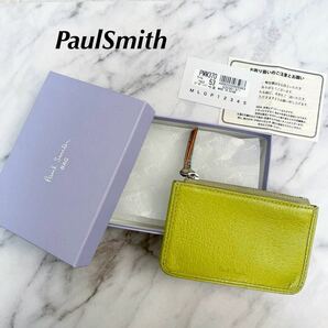 ポールスミス Paul Smith パスケース 箱付き カード収納　カードケース　ネオンカラー イエローグリーン