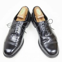 9-1/2 D表記　Florsheim フローシャイム　ストレートチップ　キャップトゥ　革靴　レザー　ドレスシューズ　ブラック　黒　24.1.11/U9877_画像2