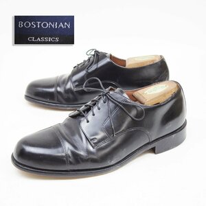 10W表記　28-29cm相当　BOSTONIAN CLASSICS　ボストニアン　ストレートチップ　外羽根　レザーシューズ　革靴　黒　ブラック 24.1.11/U9875