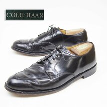 10-1/2D表記　28.5cm相当　 COLE HAAN コールハン Vチップ　アルゴンキン　革靴　レザーシューズ　ブラック　黒　24.1.11/U9882_画像1