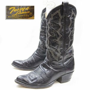 8D inscription 26cm corresponding Tony Lama Tony Lama Vintage western boots leather original leather leather shoes black black 24.1.15/U9900