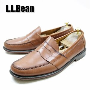 11 1/2D надпись LL.Bean L e рубин mpe колено Loafer монета Loafer кожа обувь кожа платье обувь Brown 24.1.16/U9921