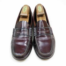 11D 表記　29cm相当　Florsheim　フローシャイム ペニーローファー コインローファー ビーフロール レザー バーガンディ /24.1.16/U9940_画像2