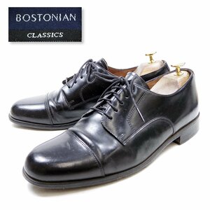 9 1/2M表記 27.5cm相当 BOSTONIAN ボストニアン CLASSICS 外羽根 ストレートチップ キャップトゥ レザーシューズ ブラック 24.1.18/U9986