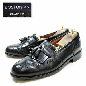 10M表記 28cm相当 BOSTONIAN CLASSICS ボストニアン クラシックス キルトタッセルローファー ウィングチップ 穴飾り ブラック/24.1.23/P52