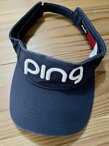 PING ゴルフサンバイザー 紺色 ネイビー ピン サンバイザー GOLF ゴルフウェア 帽子 サンバイザー
