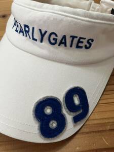 PEARLY GATES ゴルフサンバイザー 白 ホワイト 89 サンバイザー GOLF ゴルフウェア パーリーゲイツ 帽子 ゴルフキャップ