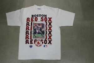 【古着VINTAGE MLB BOSTON REDSOX FRANK VIOLA 写真プリントTシャツ白L】メジャーリーグオフィシャルレッドソックス7701