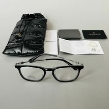 メガネ◆MONCLER◆モンクレール ウェリントン メンズ レディース アジアンフィット【新品】ブラック グレー 黒 灰 眼鏡 メタル アセテート_画像2