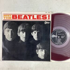 k1438 Meet The Beatles LP Odeon 赤 レコード OR-7041 ミート・ザ・ビートルズ ビートルズ ロック ジョン ポール ジョージ 当時物 中古