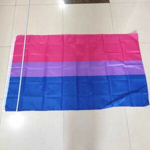 LGBTQ バイセクシャルフラッグ 旗 大型 4号サイズ 150X90cmの画像3