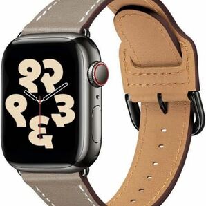 c-270 レザー 本革製 コンパチブル Apple Watch バンド 38mm 40mm 41mm 交換ベルト (キャメルブラウン/ブラック)