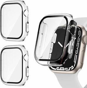 c-427 【3枚セット】Zebaco コンパチブル Apple Watch ケース 45mm Series 8/7 3枚入り アップルウォッチカバー ガラスフィルム 耐衝撃