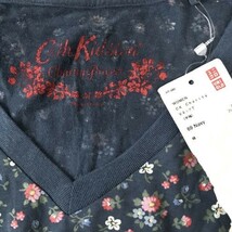 タグ付き新古品★ユニクロ×CathKidston/キャスキッドソン★半袖Ｔシャツ【レディースM/青系/ブルー系】小花柄プリント/Vネック◆BG422-A_画像5