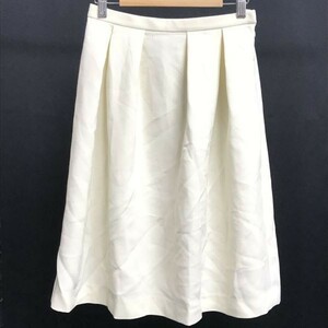 日本製★グリーンレーベルリラクシング/green label relaxing★フレアスカート/膝丈【38/レディースM/白/white】Skirts◆BG365