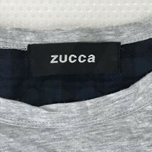 日本製★ZUCCA★半袖Tシャツ/カットソー【メンズM/グレー×ブラック/チェック柄】前後ろ切り返し◆BG604_画像5