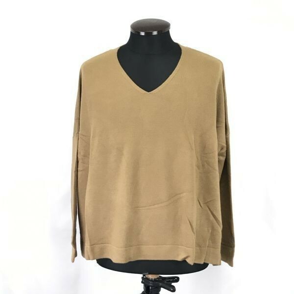 トプカピ/couleurs di TOPKAPI★ビッグシルエット/ゆったり/オーバーサイズVネックセーター【レディースM/茶/brown】Tops/Sweater◆BH465