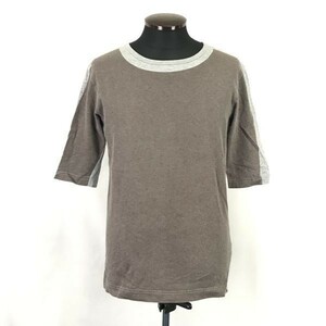 エービーエックス/abx★裏表切替し/五分袖Tシャツ【2/Mens size -M/brown×gray】Tops/Shirts◆BH252