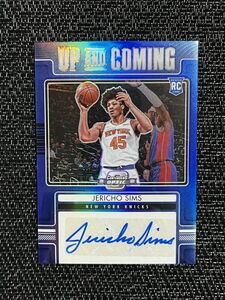 【RC】 Jericho Sims ジェリコ・シムズ 75枚限定 2021-22 Panini NBA Contenders Optic Blue Prizm Rookie Auto 直筆サイン ニックス