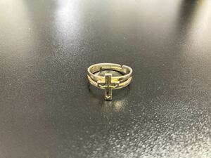 【日本全国 送料込】クロス ゴールドカラー リング サイズフリー 指輪 アクセサリー 十字架 OS3024