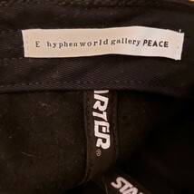 G520EE STARTER BLACK LABEL スターターブラックレーベル E hyphen world gallery PEACE キャップ ブラック 刺繍 フリーサイズ ウール混 黒_画像5