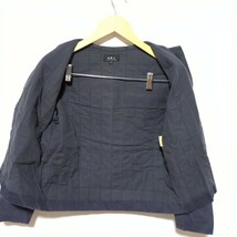 F9580AE A.P.C アーペーセー ジャケット チャコール レディース サイズM コットンジャケット ノーカラージャケット ホック 古着_画像3