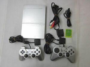 【同梱可】中古品 ゲーム プレイステーション2 PS2 本体 SCPH-90000 薄型 シルバー コントローラー メモリーカード