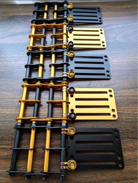 腰道具 腰袋 工具差し ブラック×ゴールド 千鳥 ニックス風ベルトループ 4連チェーン付き