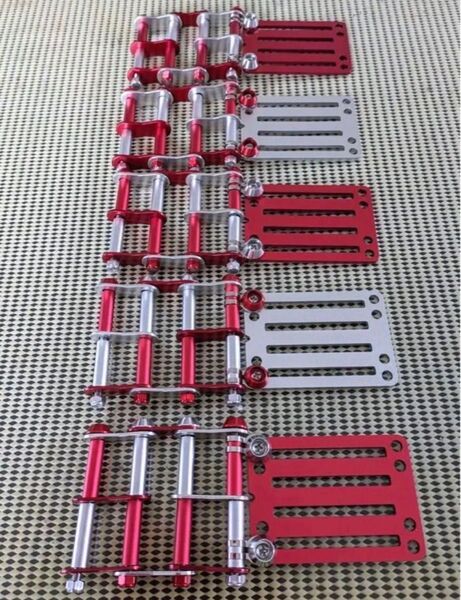 千鳥 4連チェーン付き シルバー×レッド 腰道具 腰袋 工具差し ニックス風ベルトループ