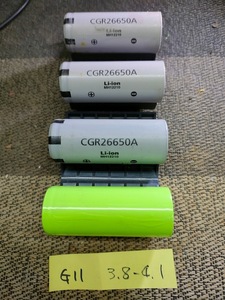 G11　NCR26650リチウムイオン　単電池 　4本セット　3.6-4.2V　珍しいサイズです！！！