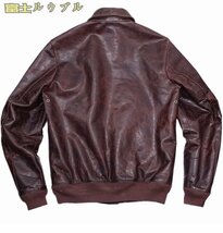 美品★ 仔馬革 レザージャケット ホースハイド 本革 メンズファッション 革ジャン 植鞣し フライトジャケット アメカジ S～5XL_画像2