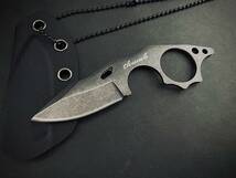 ナイフ　#109 ネックナイフ　[ブラック] ボールチェーン付き　シースナイフ_画像3
