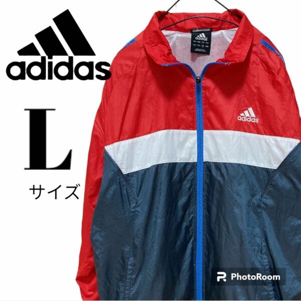 クーポンで200円引き！スポーツ 部活に！！【adidas】アディダス ウインドブレーカー ナイロンジャケット 裏地メッシュ 古着