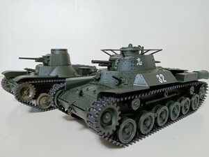 旧日本軍戦車完成品2台セット 97式中戦車 95式軽戦車