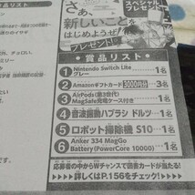 即決 ! 少年サンデー7号 NintendoSwitch Lite1名当選等プレゼントが58名に当たるプレゼント応募券1枚_画像4