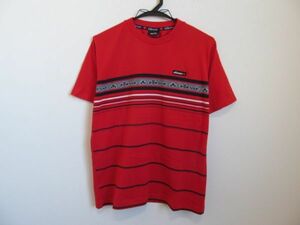 (56007)ellesse　エレッセ　メンズ　Tシャツ　カットソー　半袖　レッド系　美品