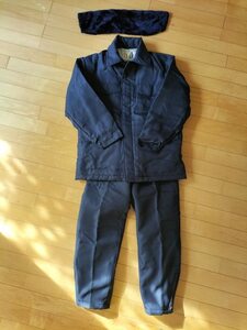 WINTER COAT★中綿入り防寒ワーキングユニフォーム★ボア付き★作業服★紺★上下セット★Mサイズ