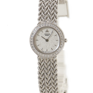 [3 year guarantee ] Credor prestige GTAW995 4J80-0110 K18WG purity original diamond dore Swatch quarts lady's wristwatch 