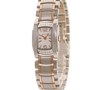 [3 -моя гарантия] Bulgari Ashoma AA26S AA26C6SPGS K18PG × SS Комбинация квадратных Quyshi Quartz Ladies Watch