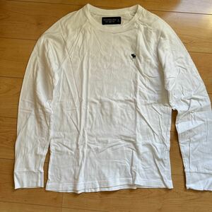 アバクロ 長袖Tシャツ カットソー コットン ロンT ホワイト 白 サイズS