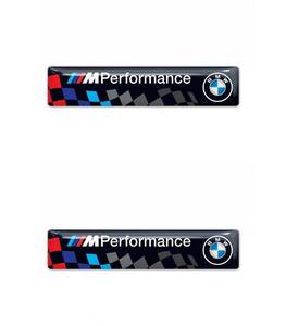 即納 BMW M パフォーマンス スポーツ レーシング 3D 80mm x 15mm ブラック 2枚セット ステッカー 《送料無料》