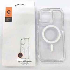 ★【在庫処分価格】Spigen iPhone15ProMax ケース クリア MagSafe対応 ウルトラ・ハイブリッド・マグフィット ACS06576 ホワイト☆C01-022a