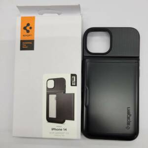 ★【在庫処分価格】Spigen iPhone14 ケース カード 収納ケース 2重構造 ACS05058 ブラック 8809811865363 耐衝撃 米軍MIL規格☆C01-307a