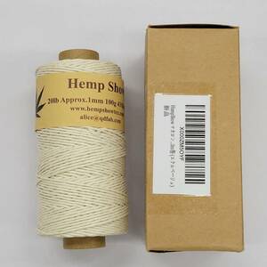 ★【在庫処分価格】HempShow マカロンカラーパレット ヘンプ製1mm 麻紐(ヘンプ100%) 130m巻 (エクルベージュ)手芸、梱包用☆T01-310a